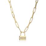 Star Lock 18K Gold Jewelry Set Contemporary Diamond Clavicle Chain Necklace
