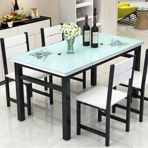 Wholesale Durable Rectangular Glass Dining Table 4 Seater For Family Indoor Decoration from china suppliers