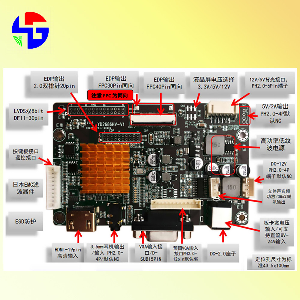 TFT Type LCD Screen Driver Board LCD Industrial Drive Panel 480×272 - 1920×1200