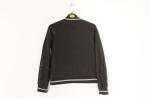 Black Grey Kids Terry Bomber Jacket 65% Polyester 35% Cotton