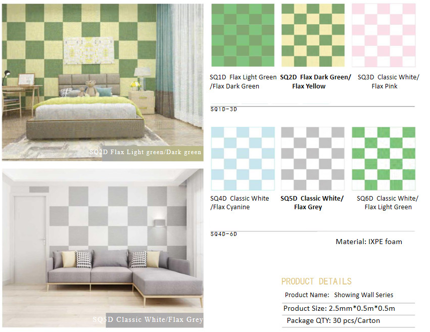 Multiple Colors Odorless Self Adhesive Pe Foam Wallpaper For Home Decoration