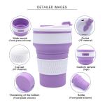 FDA Standard 350ML Bpa Free Collapsible Silicone Coffee Cup