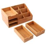 Living Room Jewelry Storage Cabinet Dressing Table Top Bamboo Cosmetics Display