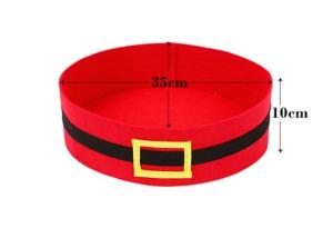 Wholesale Santa Belt Pattern Felt Cat Cave , 35*35*10 Cm Breathable Felt Cat House from china suppliers