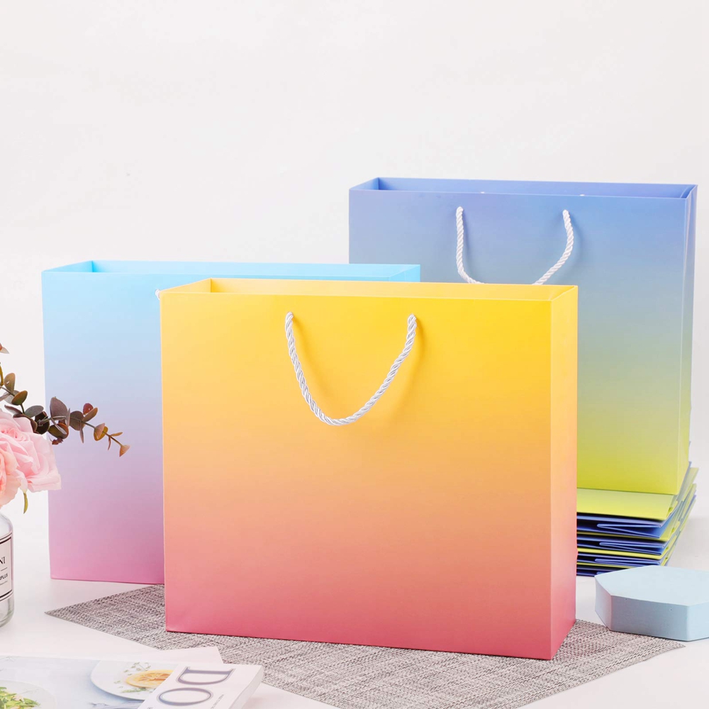 Custom Recycled Retail Carry Cardboard Boutique Shopping Gift Tote Paper Bag Ideal