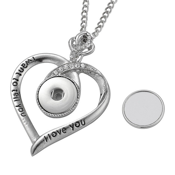 Sublimation Blanks Heart Button Necklace Sublimation Products For Valentine'S Day