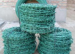 Wholesale Twist weaving pvc coated green High Tensile Barbed Wire Fence from china suppliers