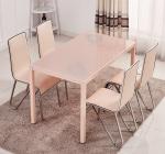 Modern Tempered Glass Dining Room Sets With Powder Coating Counter Tops dining