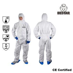 Wholesale CE Certified Waterproof Microporous film Type 5/6 Disposable Protective Coverall for Painting from china suppliers
