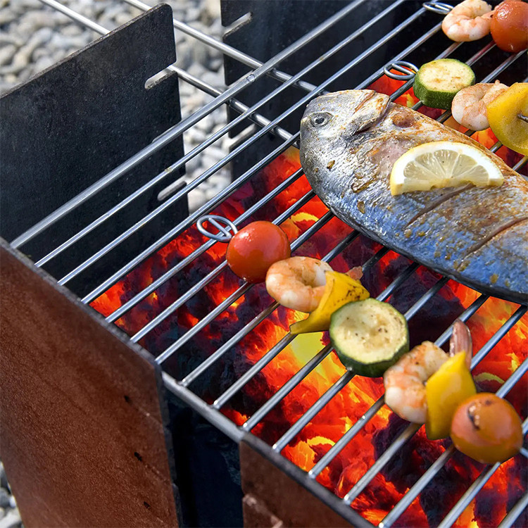Outdoor Rust Corten Steel Bbq Grills Square Corten Steel Bbq Grills