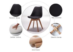 Wholesale Black Rust Resistant Beech Dining Chair With Curved Padded Seat from china suppliers