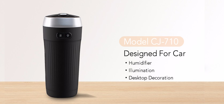 Black USB Ultrasonic Mist 65ml Car Aromatherapy Diffuser