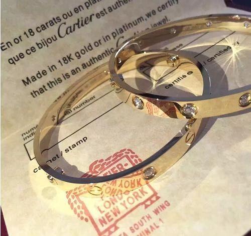 China Jewelry Factory Diamond Bangle Brand Design Car Tier Love Bracelet 18K