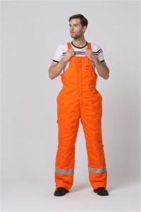 Wholesale 2 Side Pockets Orange Winter BIB Pants With Covered Metal Zip from china suppliers