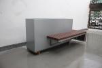 Custom Commercial Large Planters With Bench For Outdoor Garden Patio