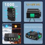 Outdoor Industrial 3 Port Gigabit 30w 802.3at PoE Switch With 1 Port 100/1000x