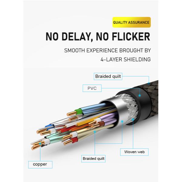 Factory price bare copper network cord support 4K x 2K gold plated hdmi to hdmi cable