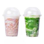 PET Smoothie Plastic Cups Dome Lids 500ml 16 Oz Disposable