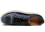Round Toe Mens Slip On Leather Sneakers Oxfords Flat Casual Black Slip On Skate