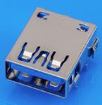 Gold Plating Contact USB 3.0 Connector 90° DIP Stainless Steel Receptacle