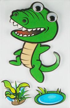 Personalised Crocodile 3D Cartoon Stickers Paper Layered For Bedroom Wall