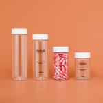cylindrical Plastic Bottle Pet Material With White Cap Empty PET Plastic Bottle