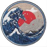 Felt Fabric Great Wave Off Kanagawa Patch For Leather Jackets