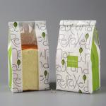 Quad Seal Kraft Paper Food Packaging Bags Biodegradable For Bread Embossed