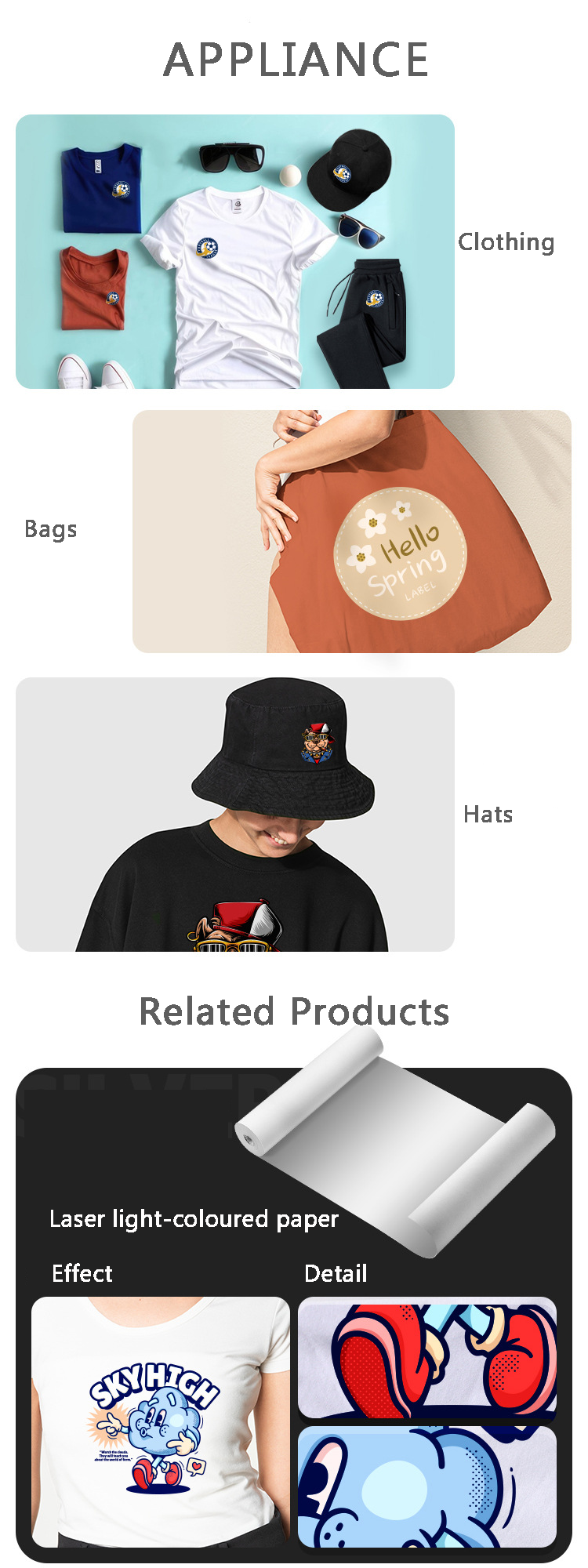 T-Shirt Mouse Pad Flat Plate DIY Manual Print Transfer Sublimation Paper 100g/square meter