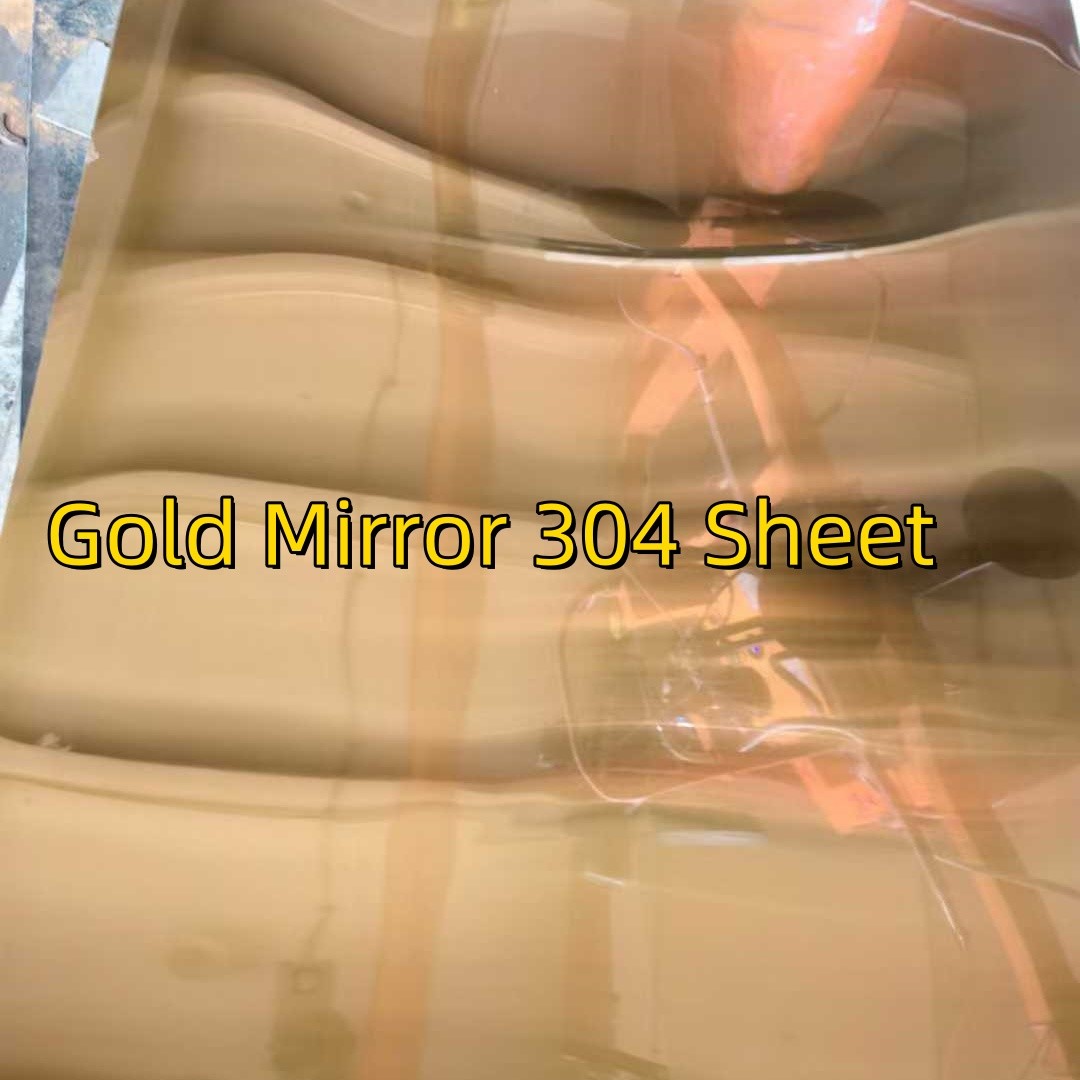 Stainless Steel Sheet 304 Grade Colour Sheet Gold Mirror Titanium PVD Sheet Size:0.5*1220MM X 2438MM