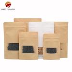 Custom Printed Brown Kraft Paper Stand Up Ziplock Zipper Bag