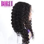 Unprocessed Human Hair Lace Front Wigs Deep Wave Natural Straight Medium Cap