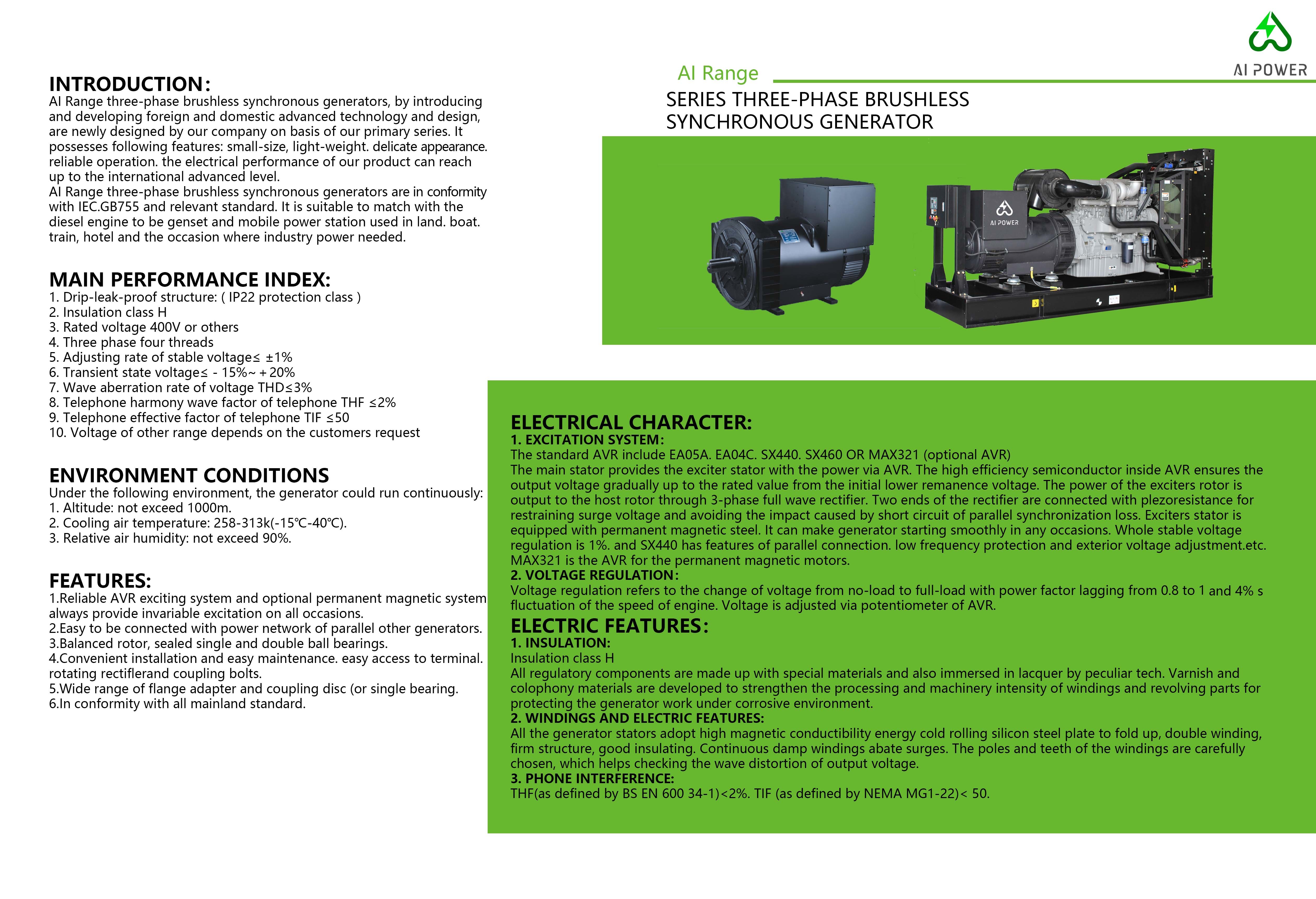 Ac 1 Phase Or 3 Phases Ac Permanent Magnet Alternator 10kw 20kw 30kw 40kw 50kw