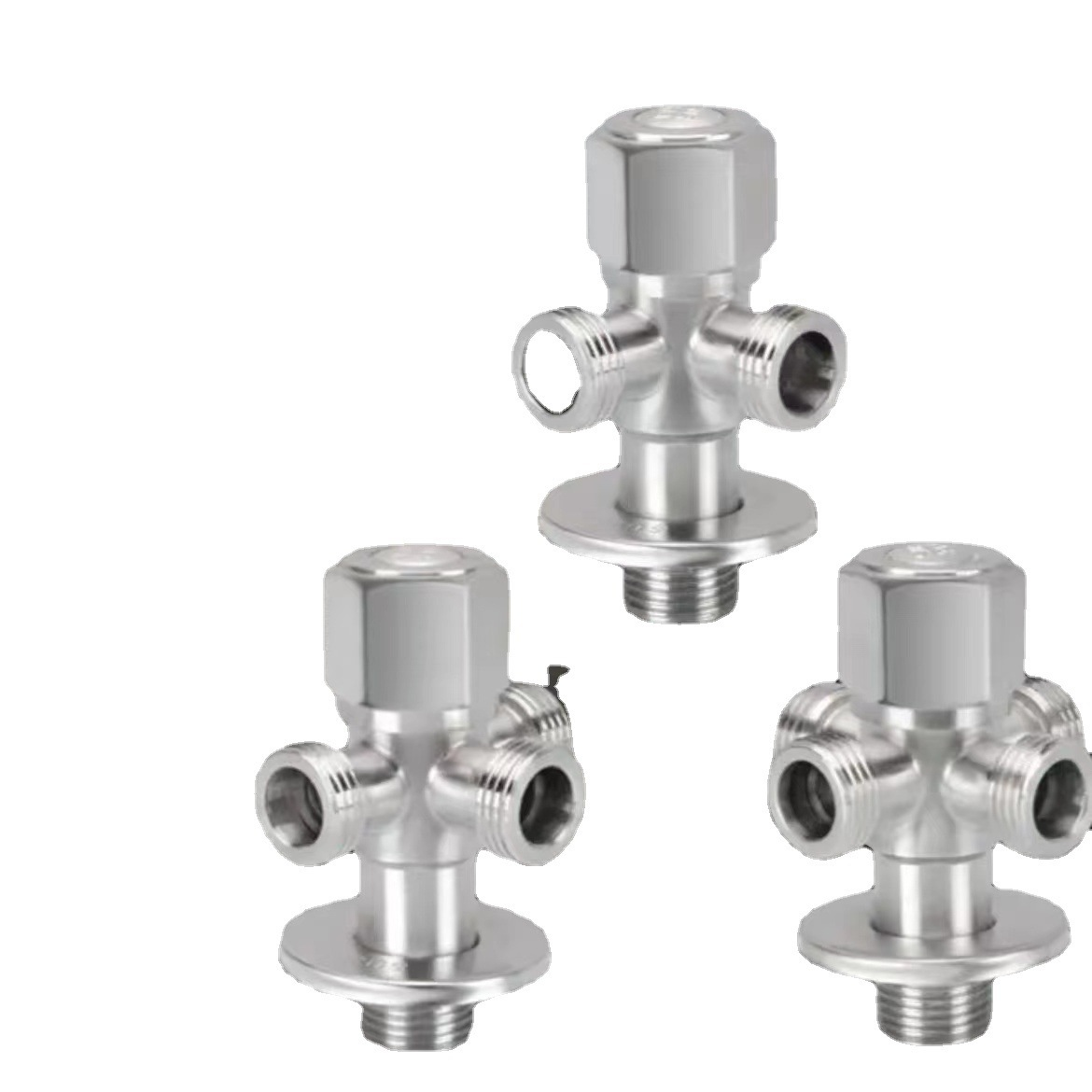 Bathroom Three-Way Angle Stop Valve With Modern Design And Durable 304 Stainless Steel