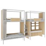 Modern Design Metal Bunk Bed With Desk High Stability Furniture Apartment