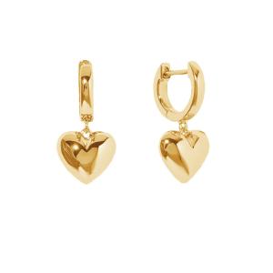 Wholesale Luxury Heart Dangle Gold Plated Hoop Earrings Sterling Silver 925 Jewellery for Women from china suppliers