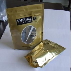 Wholesale Coffe / Tea Moistureproof Stand Up Pouch Bag Plastic Golden Oval Window from china suppliers
