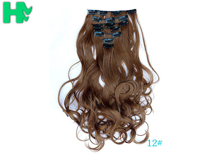 Remy Weft 5A Synthetic Clip In Hair Extensions For Whtie Women 90 Gram - 120 Gram