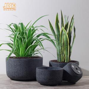 Wholesale MGO Planters Clay Pots Garden Planters for Sale Polyresin Planter Pot Set Grey Planters Round Pots from china suppliers