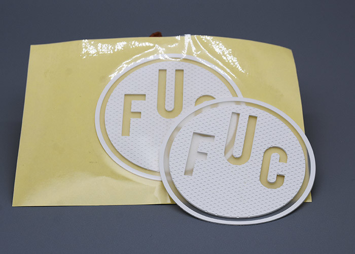 Custom Clothing Silicone Heat Transfer Labels With White Cut Out Logo