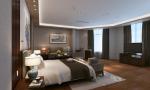 Customized Hotel Bedroom Furniture Sets Walnut Veneer Bed E1 Plywood