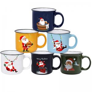 Wholesale 14oz Ceramic Christmas coffee mug, Stoneware Coffee Mug with Santa Design Best Gift for Festival from china suppliers