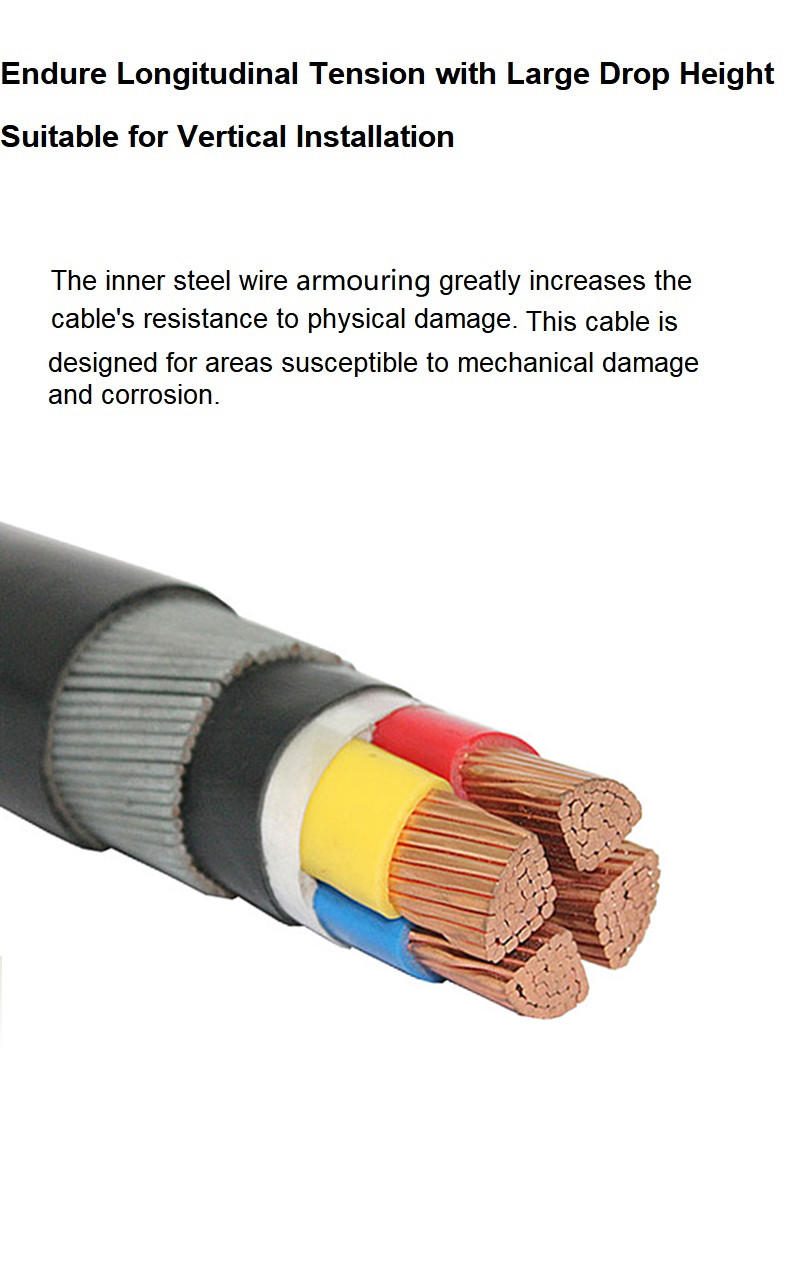 Flame Retardant Copper Conductor Earth Continuity ECC Cable SWA Armoured 16mm2 X 4 Core 10mm2 X 2 Core Low Voltage