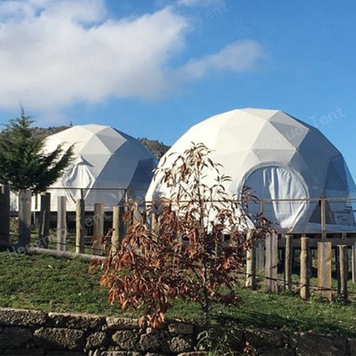 75kg/sqm Geodesic Dome Tent With 12mm Cotton Insulation Layer For Winter Cold Weather