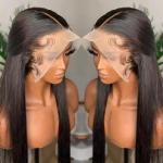 360 HD Lace Front Wig Bone Straight Human Hair Wig PrePlucked