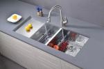 28 Inch Drainboard Kitchen Sink Topmount Double Bowl 16 Gauge 85x45