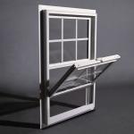 Vertical Sliding Glass UPVC Double Glazed Sash Windows Vinyl Anti Theft