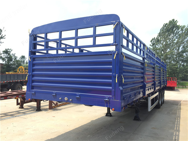 3 Axles Side Wall Semi Trailer 60 Tons Loading Capacity FUWA / BPW Axle