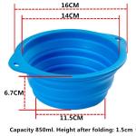 Non Toxic Silicone Pet Bow Outdoor Folding Travel Hanging Pet Food Basin