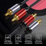Copper Hi-Fi Dual Shielded OFC 2RCA Male To 2RCA Male Stereo Subwoofer Speaker